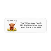 Adortable Highland Cow New Address Label (Vorne)