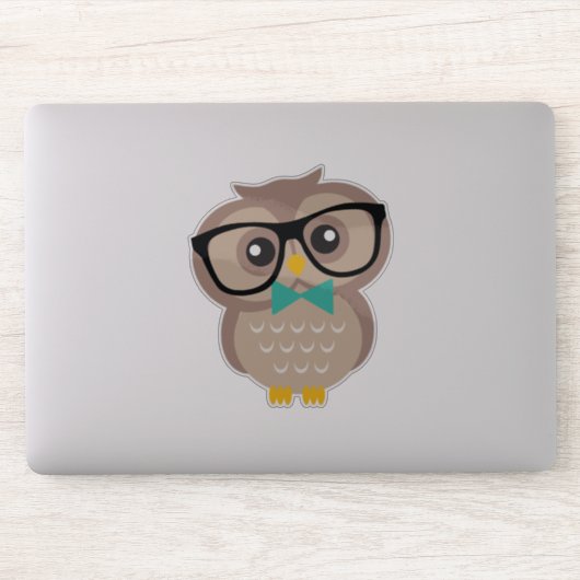 Adortable Hipster Owl Aufkleber (Computer)