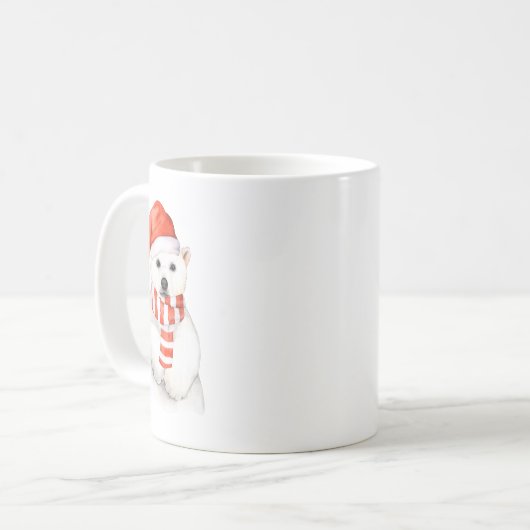Adortable Holiday Polar Bear Tasse (Vorderseite Links)