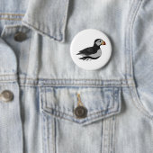 Adortable Horned Puffin Cartoon Button (Beispiel)