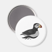 Adortable Horned Puffin Cartoon Magnet (Vorderseite/Rückseite)
