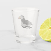 Adortable Horned Puffin Cartoon Schnapsglas (Rückseite)