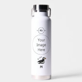 Adortable Horned Puffin Cartoon Trinkflasche (Vorne)