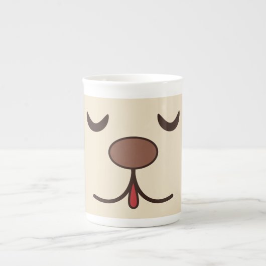 Adortable Hund lustig schlafen niedlich Gesicht ro Porzellantasse (Vorderseite)