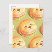 Adortable Hunde-Gesichtspferd-Muster Feiertagspostkarte (Vorne/Hinten)