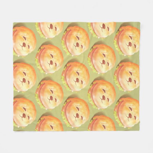 Adortable Hunde-Gesichtspferd-Muster Fleecedecke (Vorderseite (Horizontal))