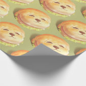 Adortable Hunde-Gesichtspferd-Muster Geschenkpapier (Ecke)