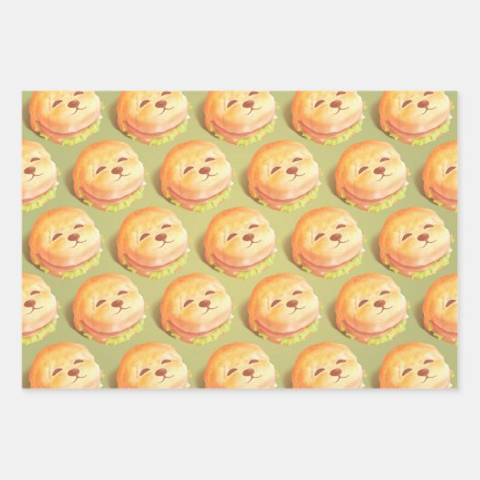 Adortable Hunde-Gesichtspferd-Muster Geschenkpapier Set (Vorderseite 2)