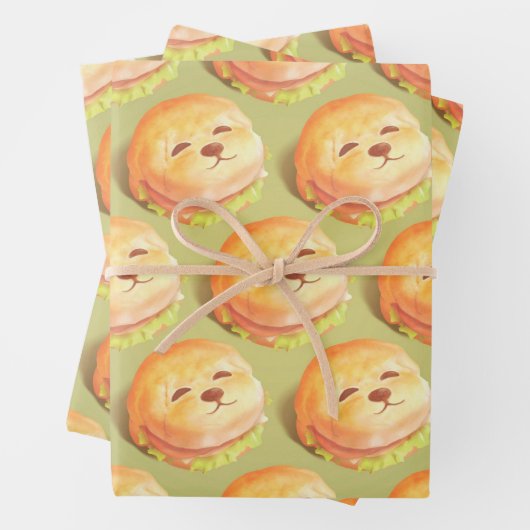 Adortable Hunde-Gesichtspferd-Muster Geschenkpapier Set (Beispiel)