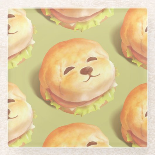 Adortable Hunde-Gesichtspferd-Muster Glasuntersetzer (Vorderseite)