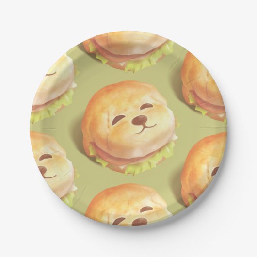 Adortable Hunde-Gesichtspferd-Muster Pappteller (Vorderseite)