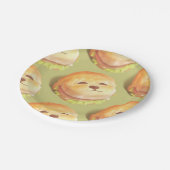 Adortable Hunde-Gesichtspferd-Muster Pappteller (Schrägansicht)