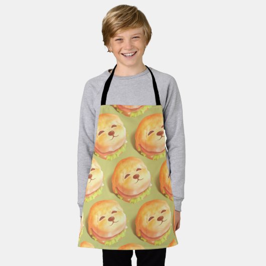 Adortable Hunde-Gesichtspferd-Muster Schürze (Getragen)