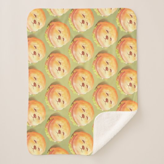 Adortable Hunde-Gesichtspferd-Muster Sherpadecke (Vorderseite)