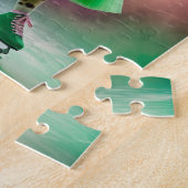 Adortable Ice Skaten Cat in Green Puzzle (Seite)