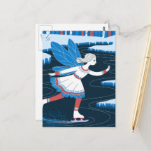 Adortable Ice Skaten Fairy Icy Winter Pond