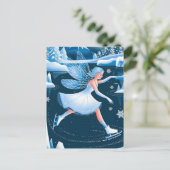 Adortable Ice Skaten Fairy Wintersport Postkarte (Stehend Vorderseite)