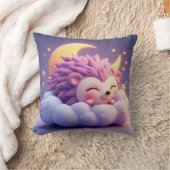 Adortable Igel schlafen auf einer Wolke Kissen (Decke)
