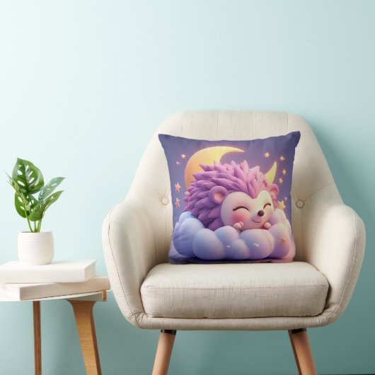 Adortable Igel schlafen auf einer Wolke Kissen (Stuhl )
