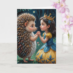 Adortable Igel und Prinzessin Kindermesse Karte