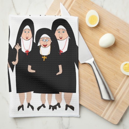 Adortable katholische Nonnen Geschirrtuch (Viertel Falte)