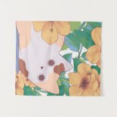 Adortable Katze mit Blume Wandteppich (Vorderseite (Horizontal))