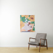Adortable Katze mit Blume Wandteppich (Beispiel)