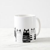 Adortable Katze sitzend Kaffeetasse (VorderseiteRechts)
