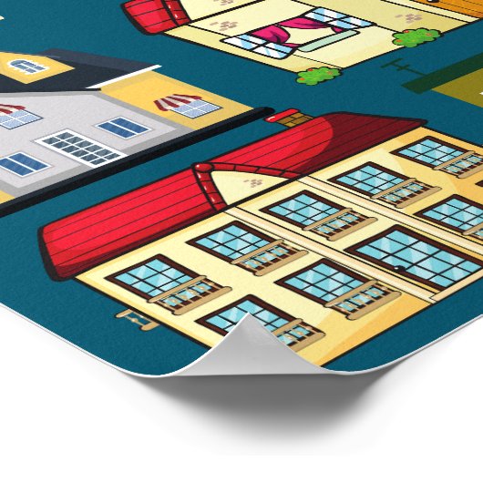 Adortable Kinderzimmer Art l School l Navy Poster (Ecke)