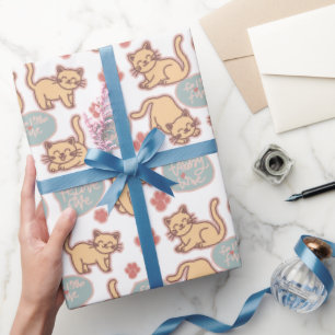 Adortable Kitten Cat Lover Wiederholung Muster Geschenkpapier