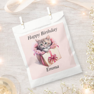 Adortable Kitten in einer Box Geburtstagsgeschenk Geschenktütchen