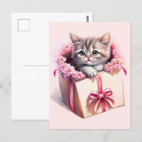 Adortable Kitten in einer Box Geburtstagsgeschenk