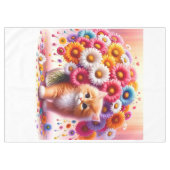 Adortable Kitten mit farbenfroher Blume Bouquet Tischdecke (Vorderseite (Horizontal))