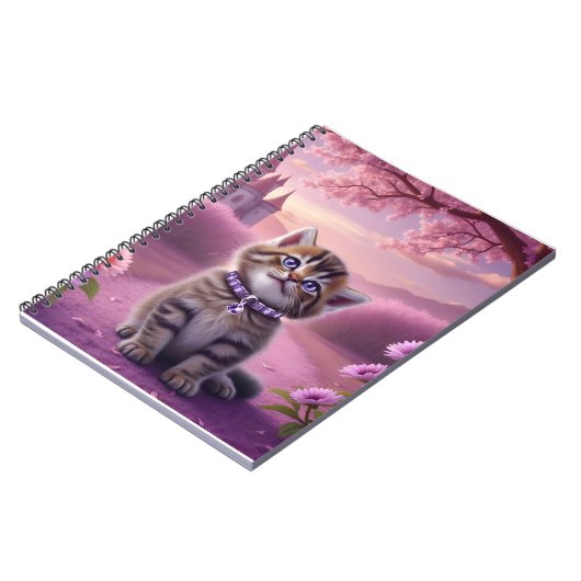 Adortable Kitten mit Funkelnd Collar Notizblock (Linke Seite)