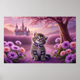 Adortable Kitten mit Funkelnd Collar Poster
