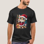 Adortable Kitten Weihnachtskat Weihnachtsmann Gemü T-Shirt (Vorderseite)