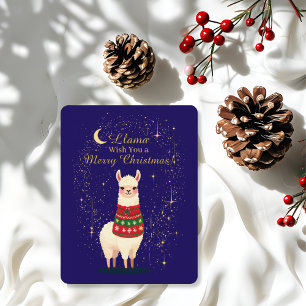 Adortable Lama mit Stars Festivals Sweater Feiertagskarte