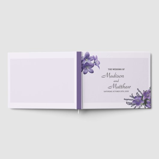 Adortable Lila Campanula Gästebuch (Voll)