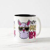 Adortable Lila Llama Cartoon nicht mein Problem Zweifarbige Tasse (VorderseiteRechts)