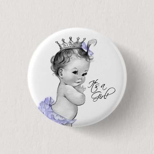 Adortable Lila Princess The a Girl Button (Vorderseite)