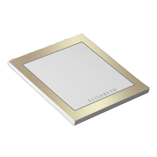 Adortable Luxus Gold modern personalisiert Notizblock (angewinkelt)