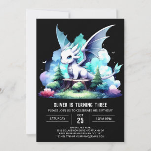 Adortable Majestic Dragon zum Geburtstag Einladung