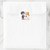 Adortable Märchen Wedding - Chibi Style Runder Aufkleber (Tasche)