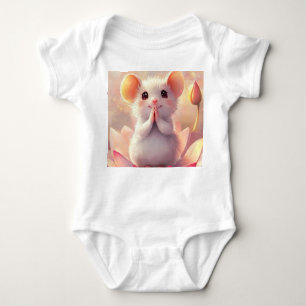 Adortable Maus auf Lotus - Baby Bodysuit Baby Strampler