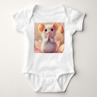 Adortable Maus auf Lotus - Baby Bodysuit Baby Strampler