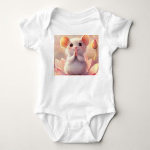 Adortable Maus auf Lotus - Baby Bodysuit Strampler