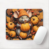 Adortable Maus mit Autumn Pumpkins Mouse Pad Mousepad (Mit Mouse)
