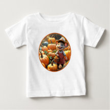 Adortable Maus mit Autumn Pumpkins Shirt