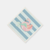 Adortable Mermaid auf hellblauen Streifen Serviette (Ecke)