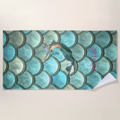 Adortable Mermaid auf Meerjungfrau - Personalisier Strandtuch (Vorderseite)